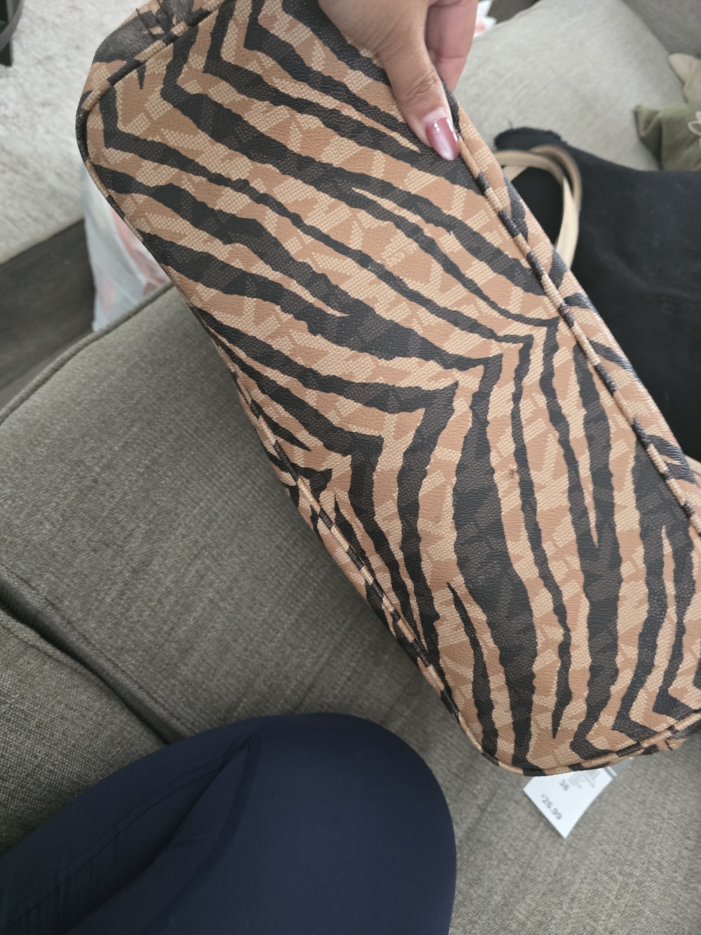 Michael Kors Tan and Black Zebra-Print Tote - Picture 8 of 8